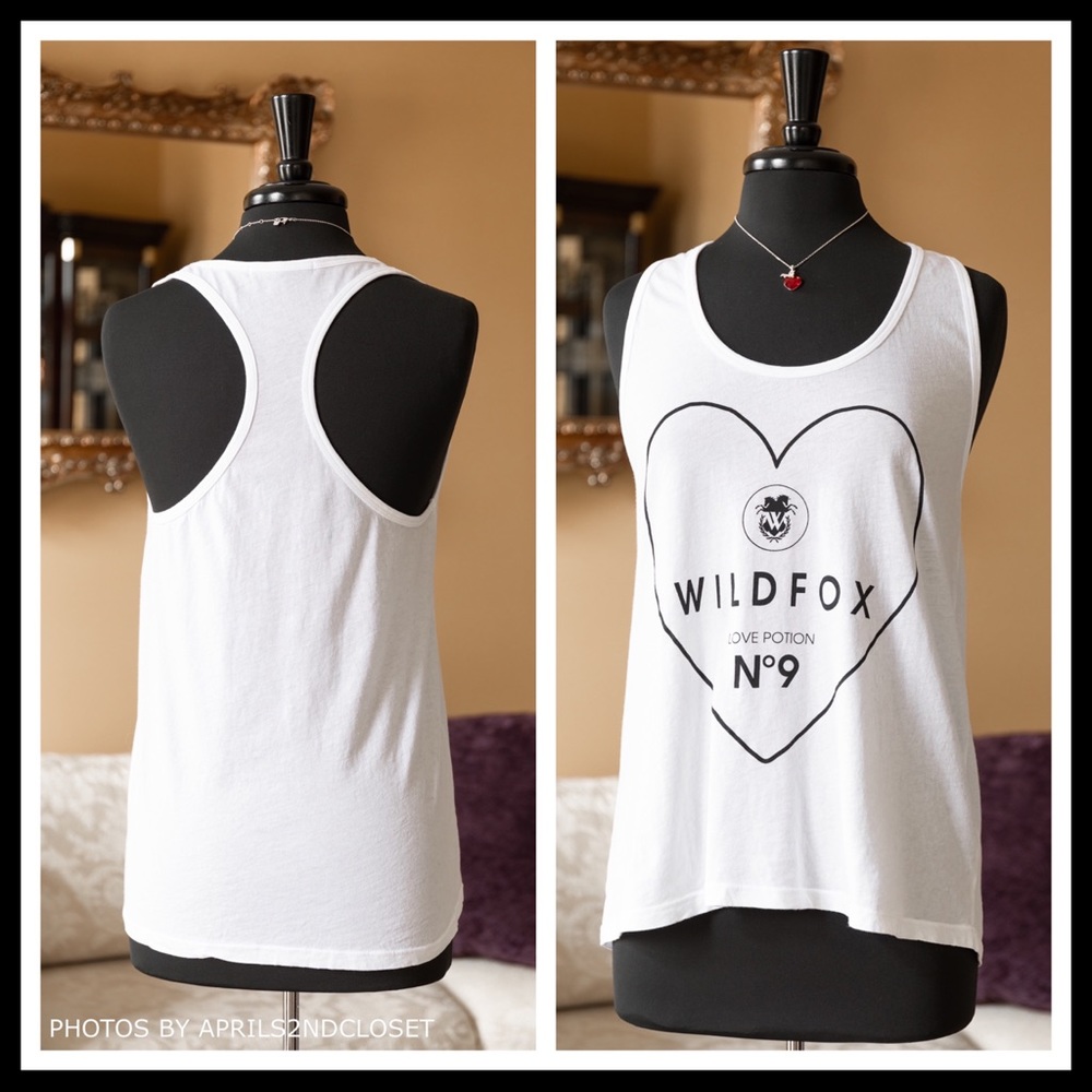 WILDFOX WHITE TANK TOP LOVE POTION BOHO TEE - Picture 3 of 8